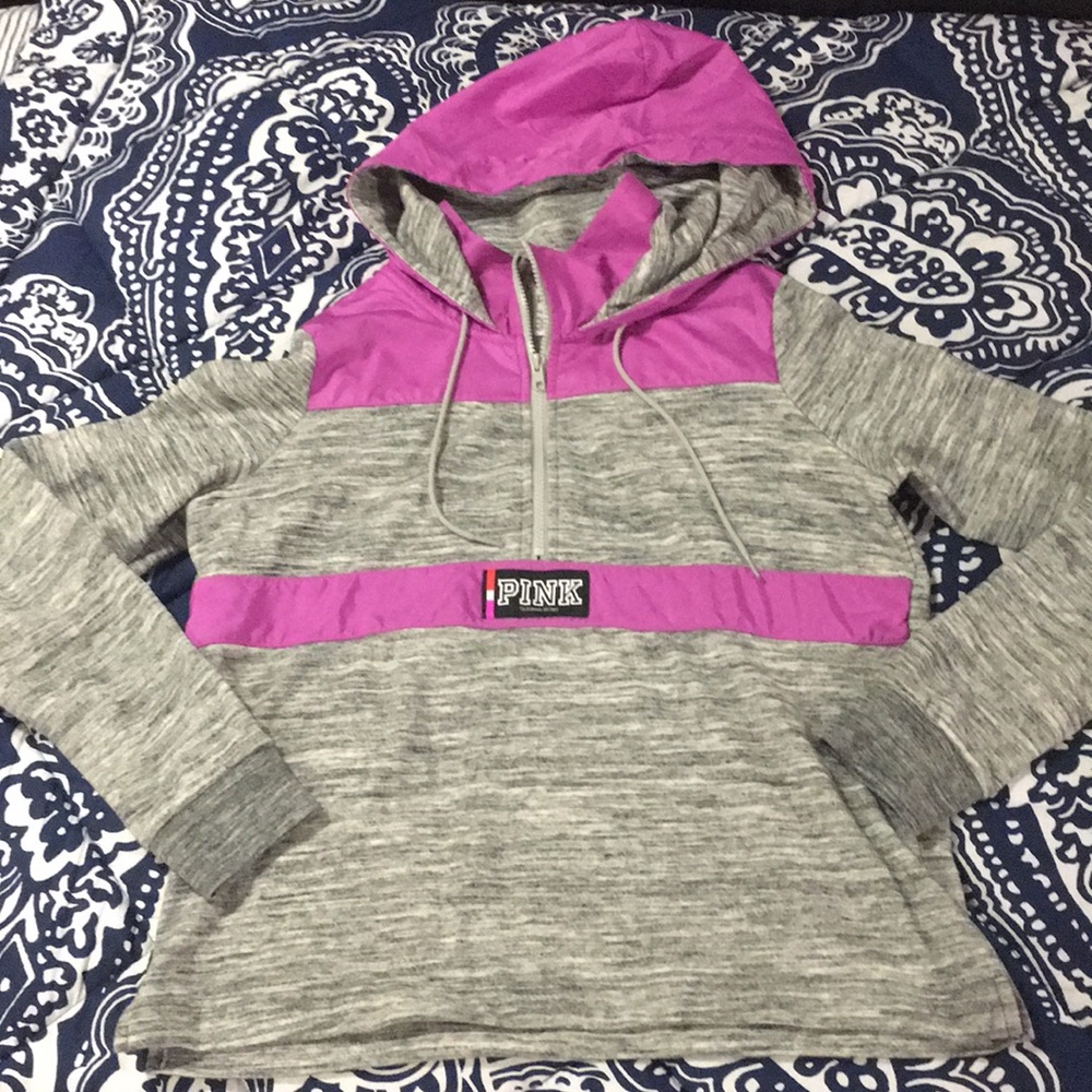 VICTORIA’S SECRET PINK HALF ZIP SWEATSHIRT